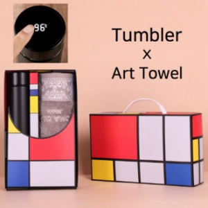 아트세트 스마트 온도계 500ml 텀블러 + 코마 노블 세면타올 세트