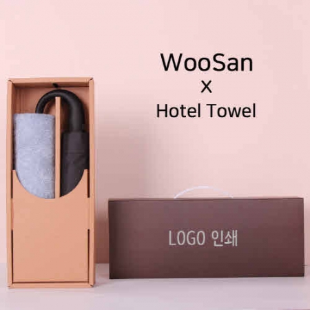 프리미엄 세트 가르시아 3단 블랙 곡자손 완전 자동우산 + 코마 40수 180 호텔 세면타올 세트 #2