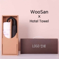 프리미엄 세트 가르시아 3단 블랙 곡자손 완전 자동우산 + 협립 눈꽃 폴딩 세면타올 세트