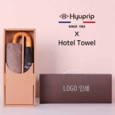 프리미엄 세트 협립 3단 슈퍼 암막 고밀도 원목 곡자 완전 자동우산 + 코마 40수 200 호텔 세면타올 세트