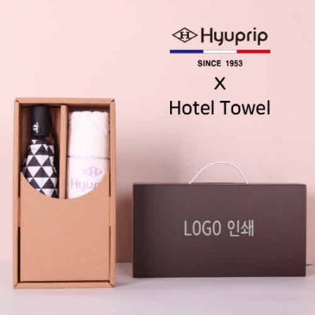 프리미엄 세트 협립 3단 미니 스타앵글 완전 자동 우양산 + 협립 눈꽃 폴딩 세면타올 세트 #2