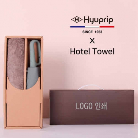 프리미엄 세트 협립 3단 60 슈퍼 카라비너 완전 자동우산 + 코마 40수 200 호텔 세면타올 세트 #2