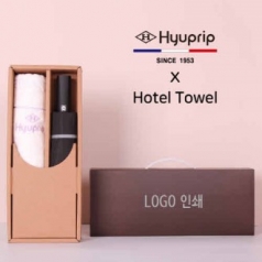 프리미엄 세트 협립 3단 60 슈퍼 거꾸로 완전 자동우산 + 협립 눈꽃 폴딩 세면타올 세트