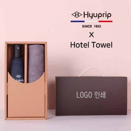 프리미엄 세트 협립 3단 심플 수동우산 + 뱀부 170 호텔 세면타올 세트 #2