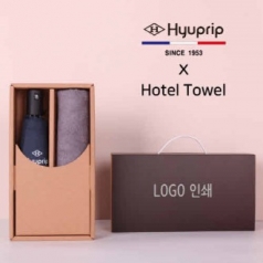 프리미엄 세트 협립 3단 심플 수동우산 + 뱀부 170 호텔 세면타올 세트