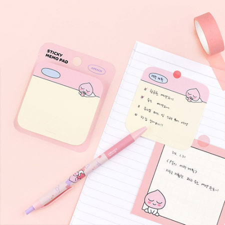 캐릭터 스퀘어 라운드 점착형 메모지 #4