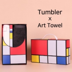 아트세트 모던원터치 500ml 텀블러 + 코마 40수 호텔 200 세면타올 세트