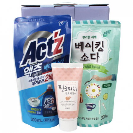 액츠 세탁세제+베이킹소다+과일나라 핸드에센스 3종세트(케이스 선택) #2