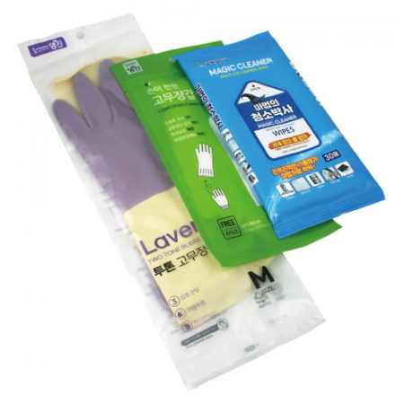 청소박사 + 투톤 고무장갑 + 속장갑 3종세트 #2