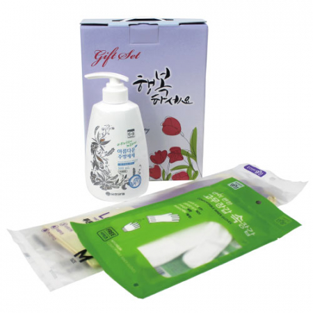 아름다운 주방세제+투톤 고무장갑+속장갑 3종세트 #2