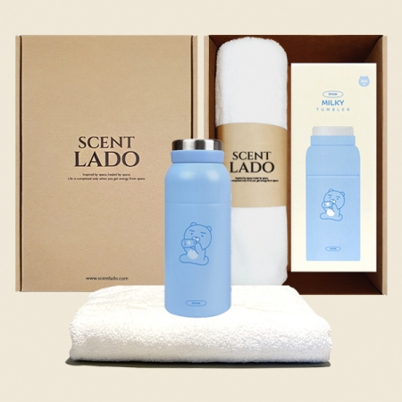 센트라도 송월타올(수건) + 카카오 밀키 스텐텀블러 350ml 세트 #2