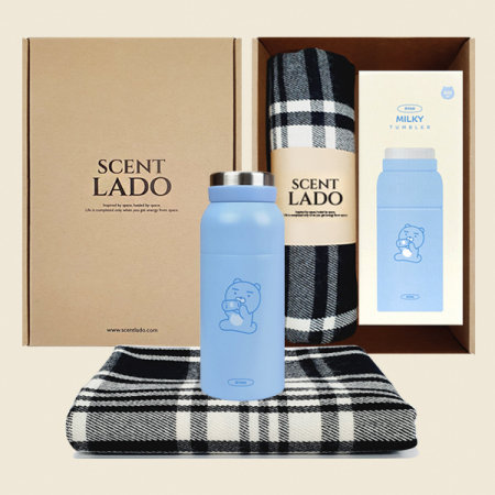 센트라도 국산 항공담요+카카오 밀키 스텐 텀블러 350ml 세트 #3
