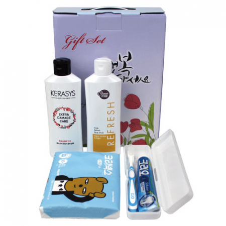크리오 여행용치약칫솔세트+케라시스 샴푸+샤워메이트 바디워시+카카오여행티슈 4종 세트 #2