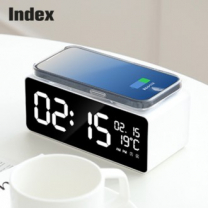 인덱스 15W 초고속 무선충전시계/캘린더 온도계 알람