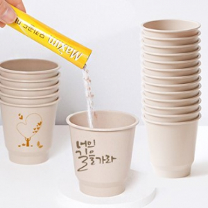 바이오 캠핑컵 180ml, 녹색인증 한잔의커피 친환경 캠핑컵, 냉온가능