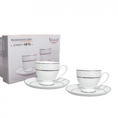 비발디 본차이나 당초문 커피 4p세트 #2
