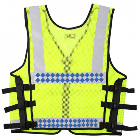 프리 경찰형 망사 바둑판 조끼 #3