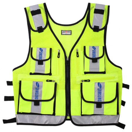 프리 경찰형 망사 바둑판 조끼 #2