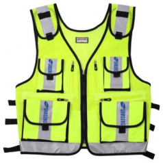 프리 경찰형 망사 바둑판 조끼