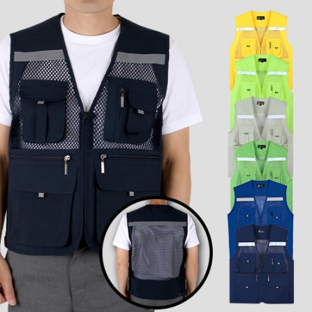 안전 반사 띠 시원한 메쉬 조끼 (L-3XL), 남자 여자 조끼 #3