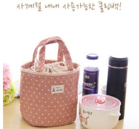 도트 쿨러백, 귀여운 도시락가방, 보온백, 보냉백, 도시락 가방, 직장인 학생 #2