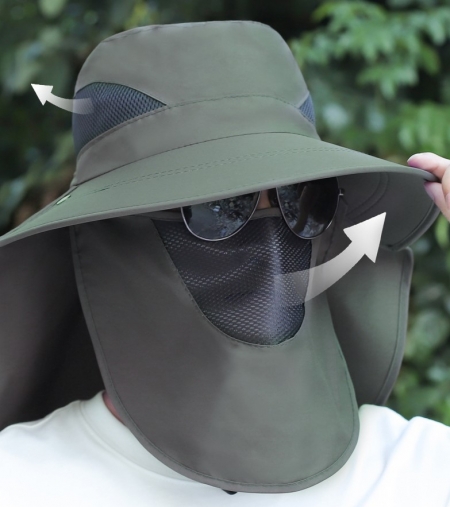 햇빛 가리개 모자, 밭일모자, 농부모자, 등산모자, 모자 마스크 일체형 #2