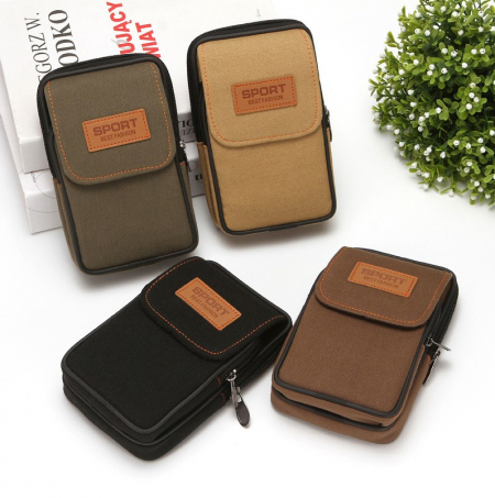 트렌디나 캔버스 전술가방, 등산힙색, 벨트 고정힙색, 벨트파우치, 허리가방 #2