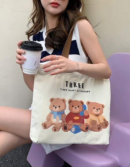 곰돌이 에코백, 곰돌이 숄더백, 곰돌이 캔버스백, 곰돌이 에코가방, 미니에코백 #2