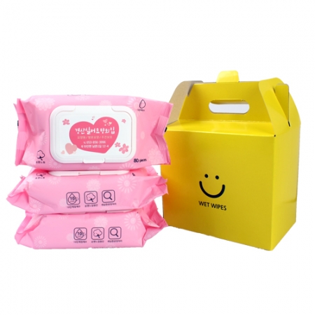 3P 번들포장 케이스 물티슈 핑크 80매 45g 3P #3