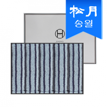 [송월타올] 호텔컬렉션 스트라이프 솔리드 44 타올 5매 선물세트 쇼핑백, 기념수건, 답례품 #2