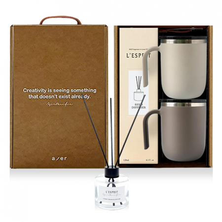 레스쁘리 고급 텀블러세트 DDDD 포니테일 머그 400ml+디퓨저 120ml #2