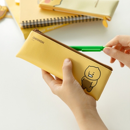 캐릭터 납작 지퍼 필통 옐로우 #5