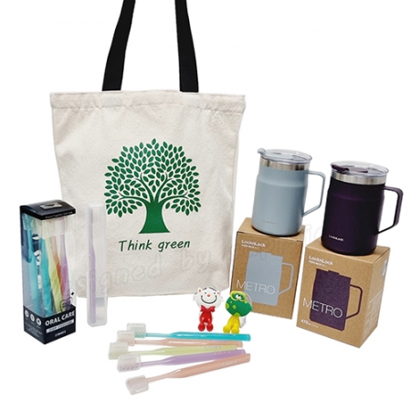 락앤락 메트로머그 텀블러2p 선물세트(데일리5호)에코백 엠보싱칫솔 칫솔걸이 #4