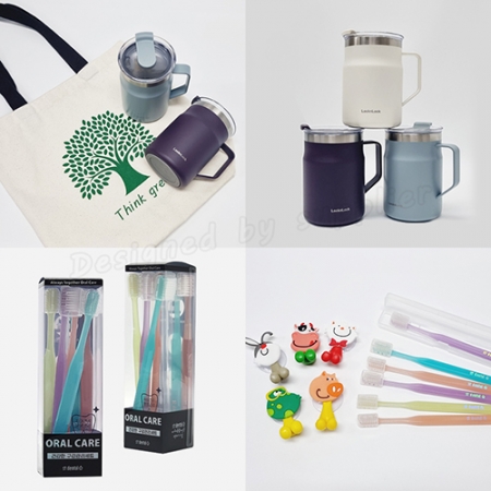 락앤락 메트로머그 텀블러2p 선물세트(데일리5호)에코백 엠보싱칫솔 칫솔걸이 #5