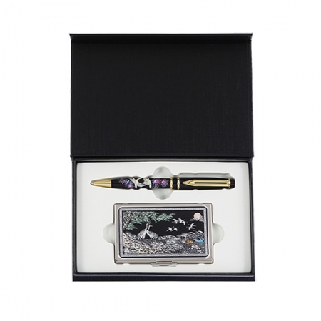 외국인 선물 송학 자개 볼펜 명함케이스 #2