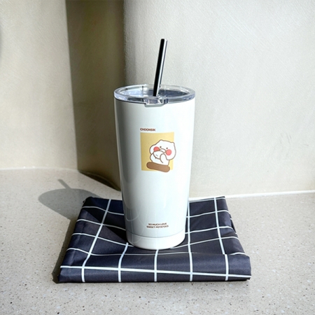 센트라도 피크닉매트+카카오 춘식이 빨대 스텐 텀블러 580ml 세트 #4