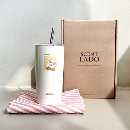 센트라도 피크닉매트+카카오 춘식이 빨대 스텐 텀블러 580ml 세트 #3