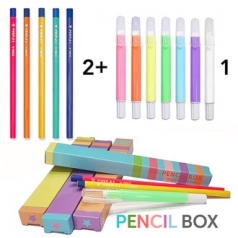 동아 아이파블 삼각연필 B심 + 슬림 회전지우개 2+1세트(펜슬박스)