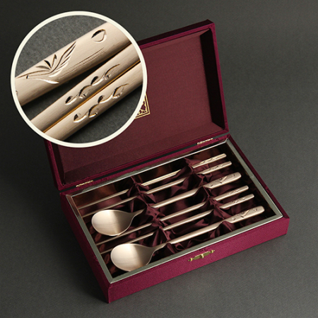 장수학 손조각 방짜유기 2인 수저세트 부부수저 #2