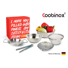 [쿠비녹스]믹싱볼 쌀함박 채망 찜판 집게 플레이트 6종 세트