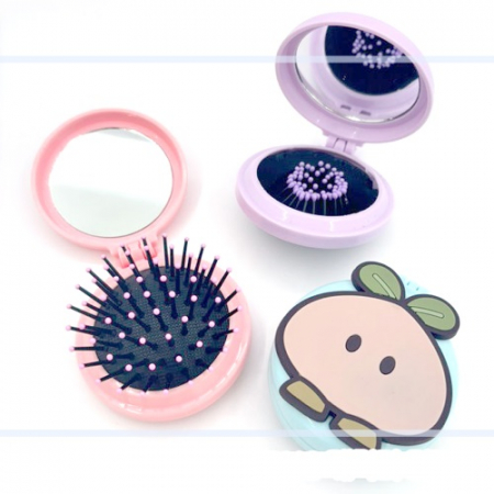캐릭터 콤팩트형 미니 거울머리빗 // 주문제작 #2
