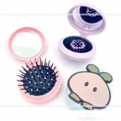 캐릭터 콤팩트형 미니 거울머리빗 // 주문제작