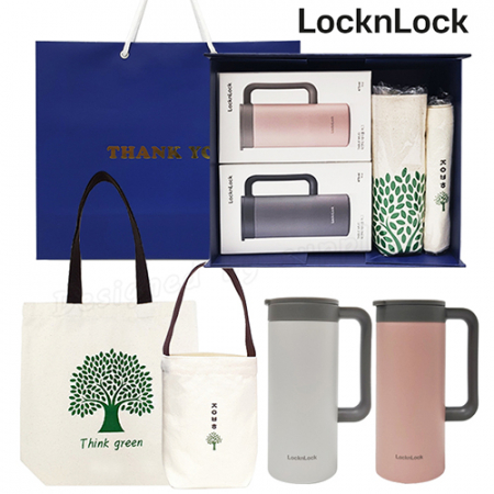 락앤락 테이블머그 텀블러2p 선물세트(데일리11호)에코백 텀블러파우치 #3