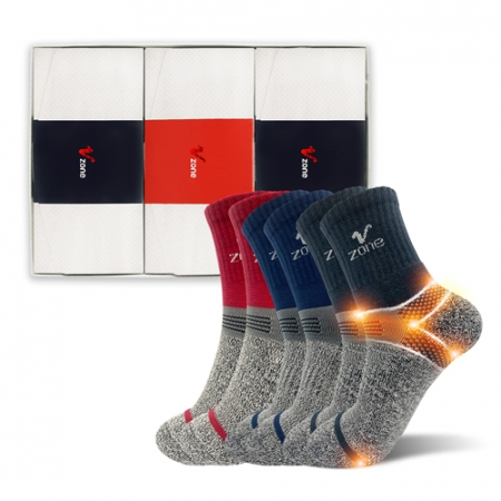 더블 임팩트 3족 선물세트, 기능성양말 특허등록 브이존 더블임팩트 여성+남성 혼합양말 3p 선물세트 #3