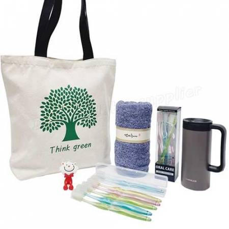 락앤락 테이블머그 텀블러 선물세트(데일리13호)[송월타올] 에코백 치과용칫솔 #4