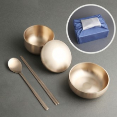 우리 방짜유기 반상기 1인 5P (겹보자기)