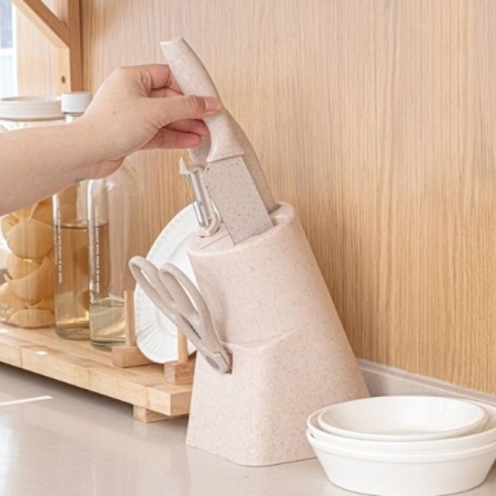 비스카 마블 세라믹 코팅 6종 칼세트 #2