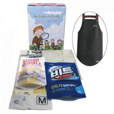 어려운이웃(케이스변경) + 방수 앞치마 + 고무장갑 + 비트 액체세제 + 수가버블 섬유유연제 4종 #2