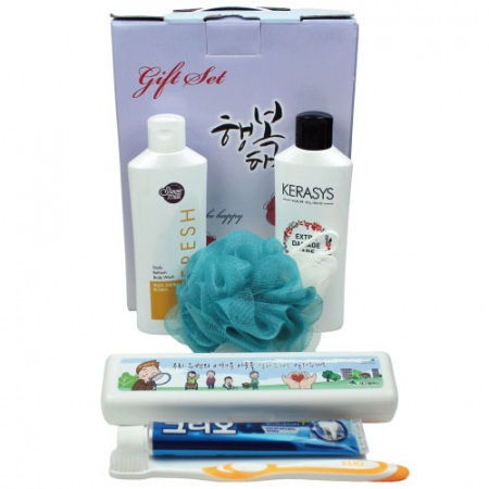 샤워볼 + 케라시스 샴푸 + 샤워메이트 바디워시 + 크리오 치약칫솔 세트 4종세트 #2