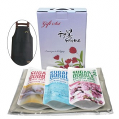 고급형 방수 앞치마 + 슈가버블 주방세제 리필 + 슈가버블 세탁세제 리필 + 슈가버블 섬유 유연제 리필 4종세트